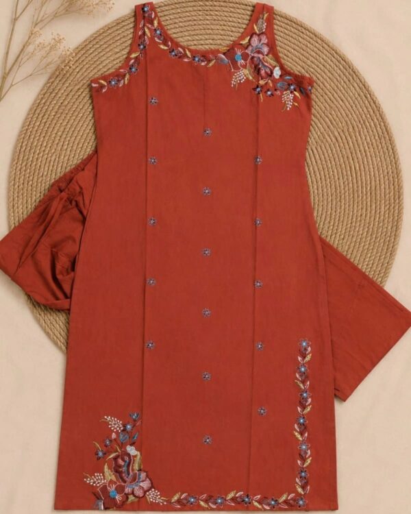 rust red floral cotton co ord set