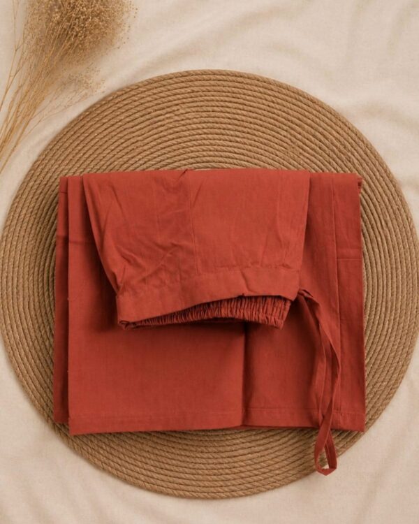 rust red floral cotton co ord set