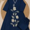 navy blue printed kurtha