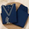 navy blue printed kurtha