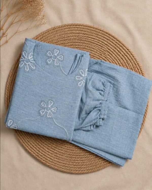 sky blue ethinic kurtha