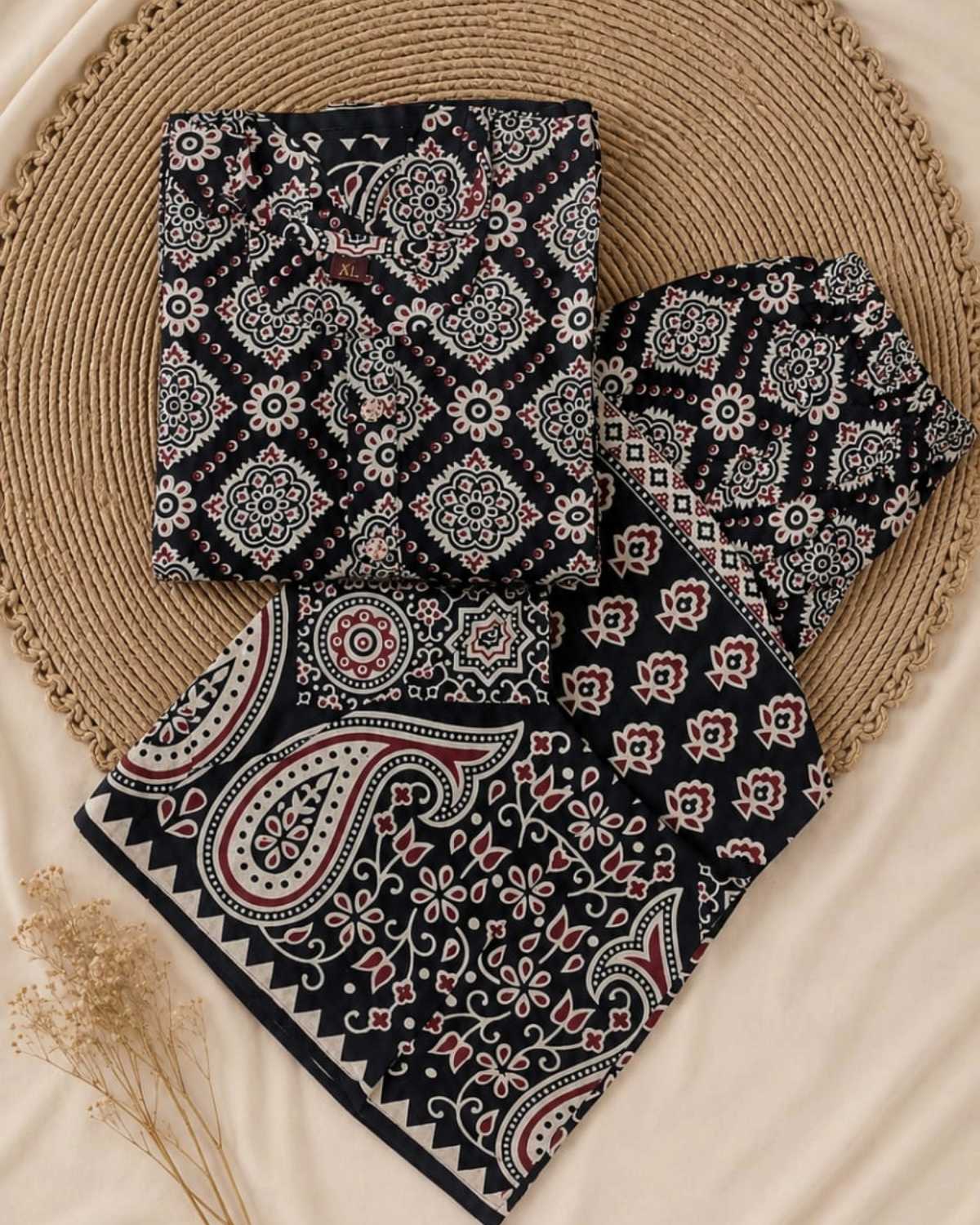 traditional kalamkari cotton kurti palazzo set