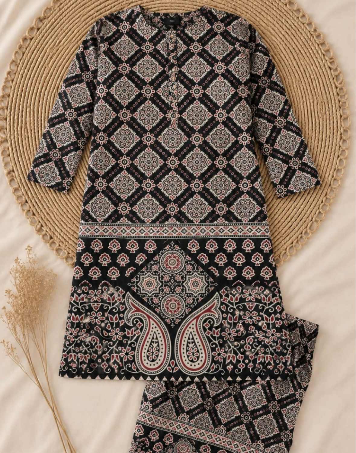 traditional kalamkari cotton kurti palazzo set