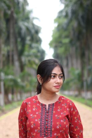 Red Floral Kurtha