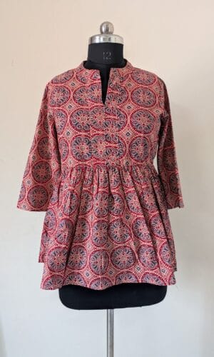 Ruby Paisley Cotton Peplum Top short kurti