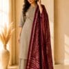 Beige palazzo cord set / Kota Doria Style Printed Dupatta