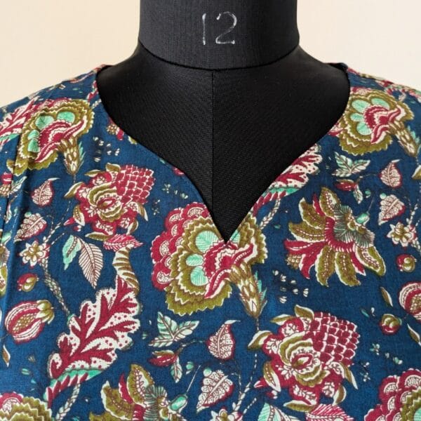 Untitled - June 21, 2026 at 12.39.37 Navy Blue with Multicolour Floral Print short kurti