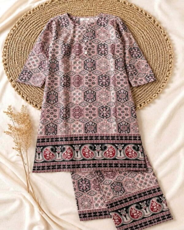 WhatsApp Image 2026-06-01 at 6.18.46 PM (1) Dusty Pink Kalamkari Cotton Kurthi Pant Set