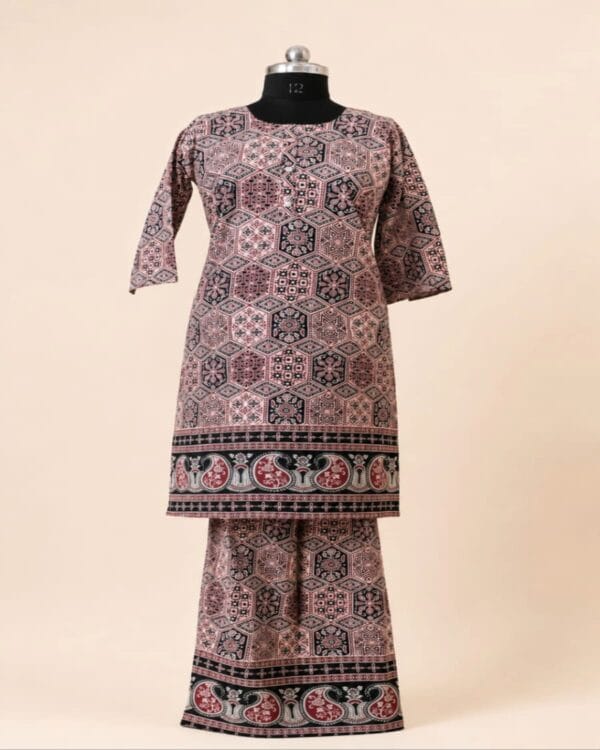 WhatsApp Image 2026-06-01 at 6.18.46 PM Dusty Pink Kalamkari Cotton Kurthi Pant Set
