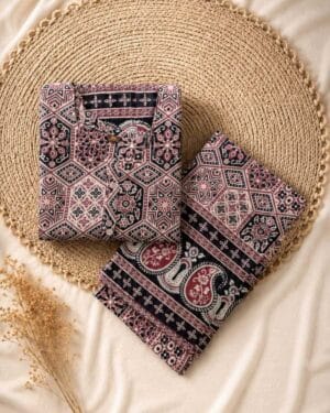 Dusty Pink Kalamkari Cotton Kurthi Pant Set