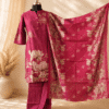 Rani Pink Floral Printed Kurta Pant Set