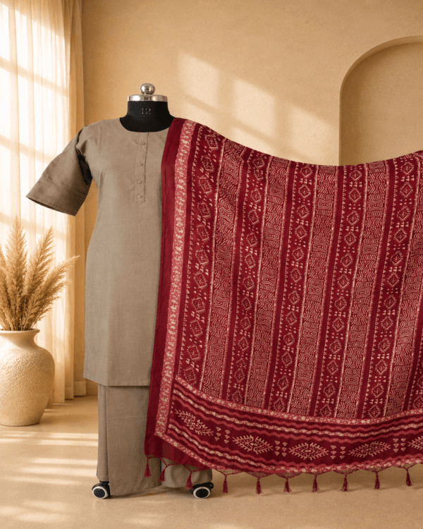 Beige colour palazzo cord set