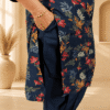 file_0000000023887207bf25ce0e1371001e Navy Blue Floral Printed Pattern Kurthi Set
