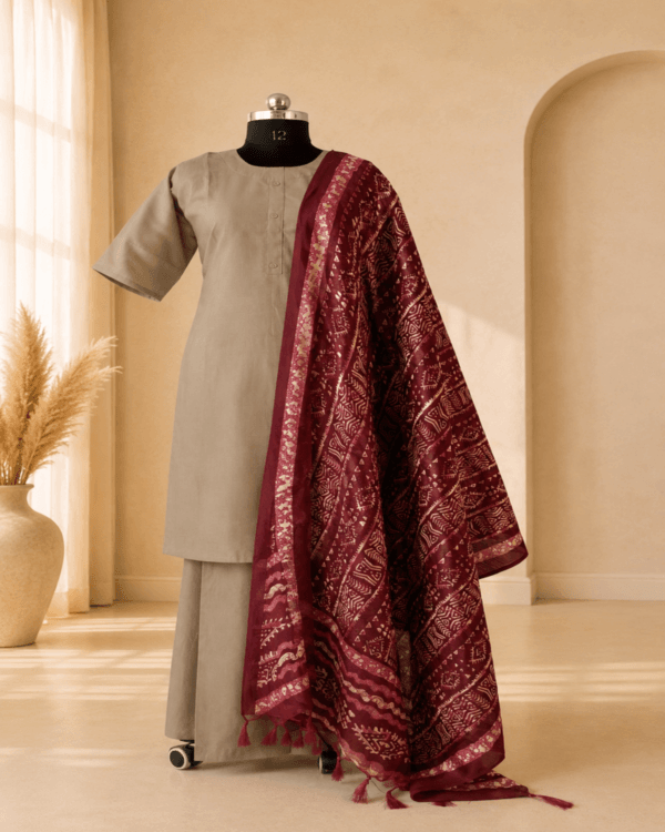 Beige colour palazzo cord set