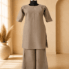 Beige colour palazzo cord set